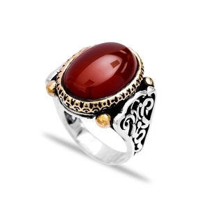 Red Agate Authentic Men Ring Wholesale Handmade 925 Sterling Silver